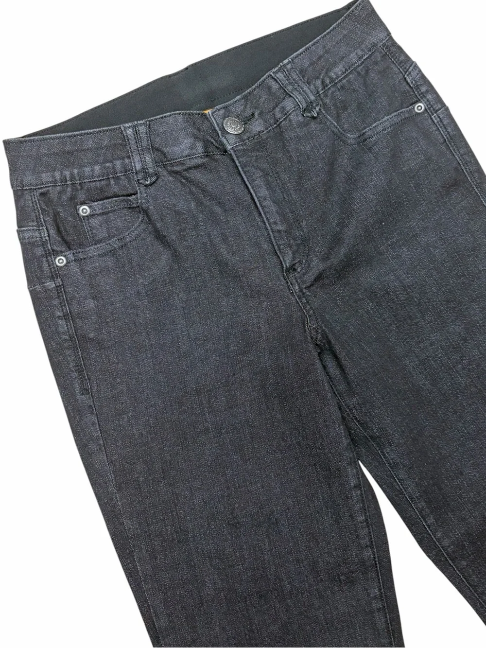 Ruby Rd Black Denim Stretch Waist Cropped Pants Size 6